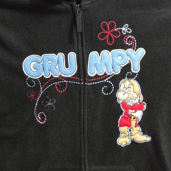 Disney Grumpy Dwarf Black Fleece Pullover XL - Picture 4 of 7